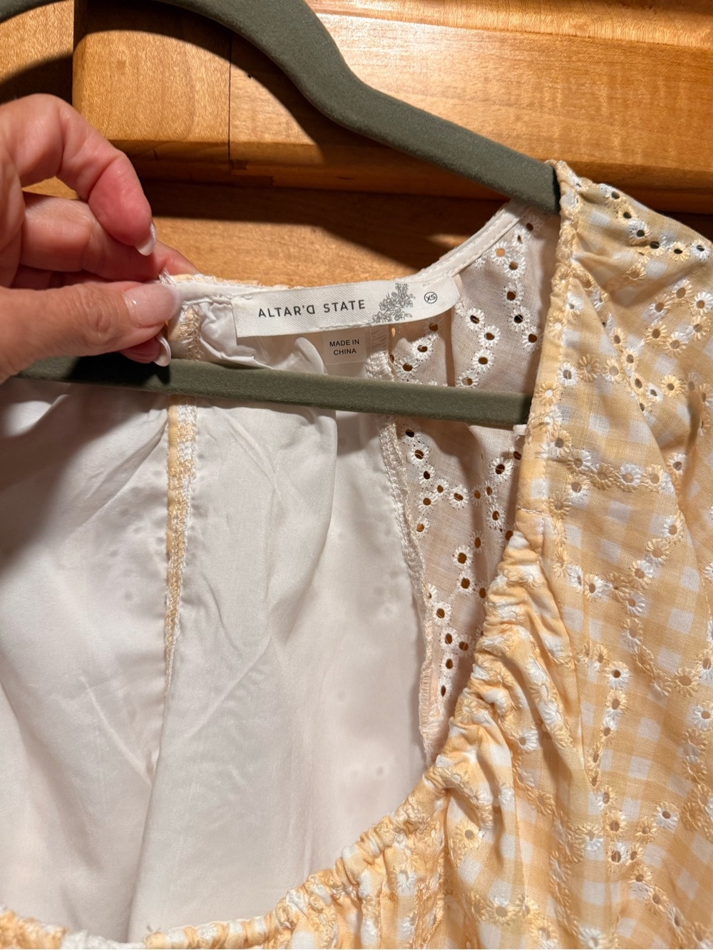 Altar'd State Cream Eyelet Peasant Romper - Picture 2 of 2